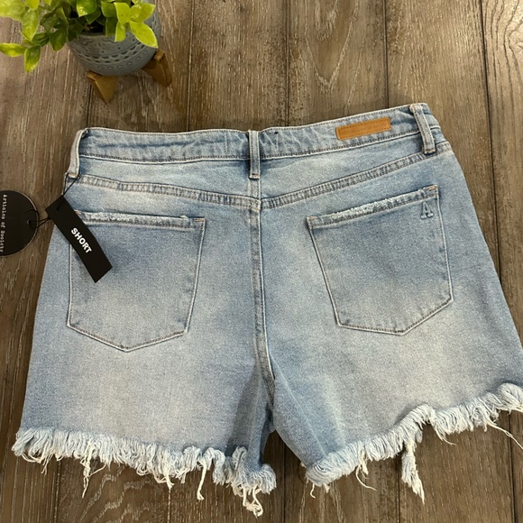 Articles Of Society Light Blue Distressed Jean Shorts - Picture 6 of 11